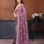 Lavender georgette embroidery coding work saree with matching blouse piece