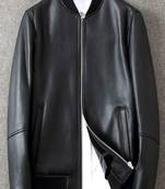 men's black lambskin leather bomber jacket vintage inspired look stylish