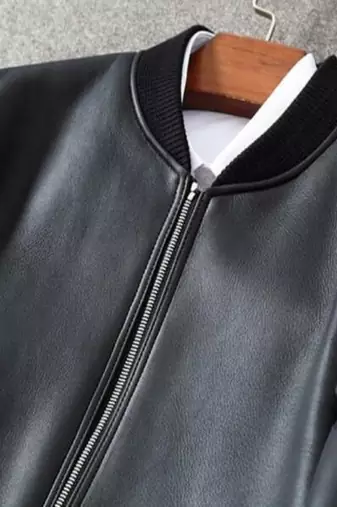 men's black lambskin leather bomber jacket vintage inspired look stylish