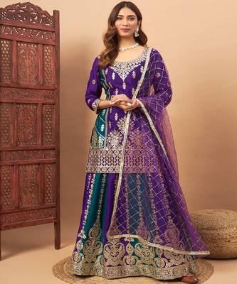 Embroidered Lehenga With Choli & Dupatta 2