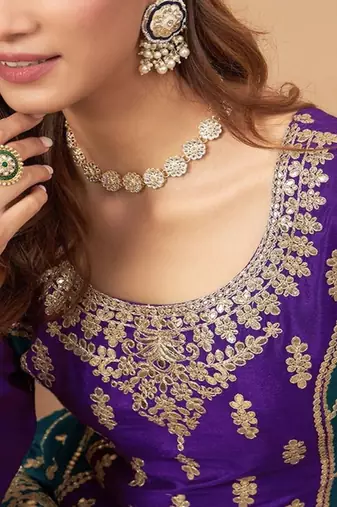 Embroidered Lehenga With Choli & Dupatta