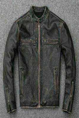 men's black lambskin leather biker jacket vintage inspired look versatile 1