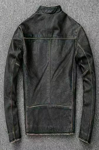 men's black lambskin leather biker jacket vintage inspired look versatile