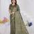 Green Pure Kanjeevaram Silk Rose Floral Woven Zari Design Saree With Blouse