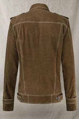 men's brown suede leather jacket classic zip up style versatile 2