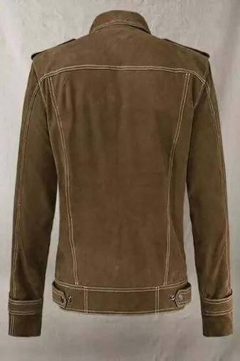men's brown suede leather jacket classic zip up style versatile