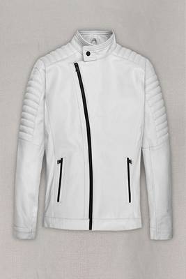 men's white premium lambskin leather jacket vintage inspired look exclusive 2