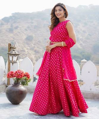 Foil Printed Ready to Wear Lehenga Choli With Dupatta 3