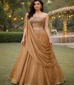 Embroidered Sequinned Ready to Wear Lehenga & Unstitched Blouse With Dupatta
