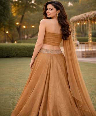 Embroidered Sequinned Ready to Wear Lehenga & Unstitched Blouse With Dupatta 2