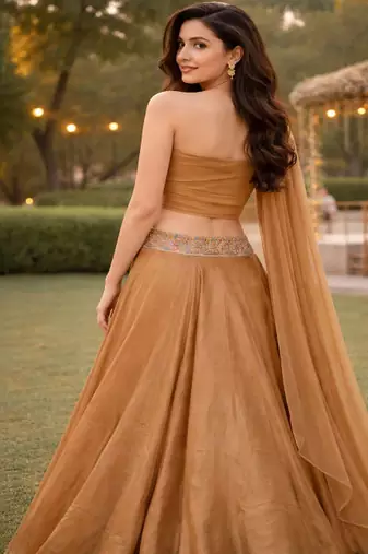 Embroidered Sequinned Ready to Wear Lehenga & Unstitched Blouse With Dupatta