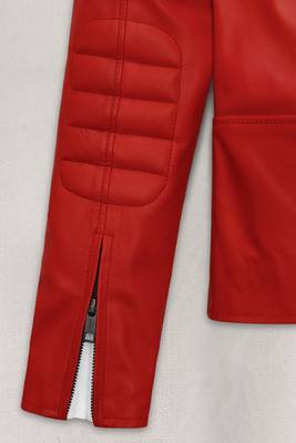 men's white premium lambskin leather jacket quilted shoulder detailing premium 4