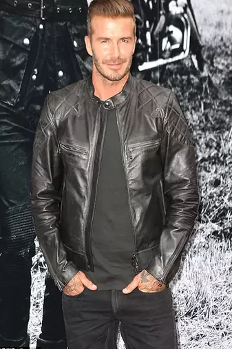 Mens genuine classic vintage black stylish pure lambskin leather beckham look