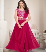 Embroidered Thread Work Semi Stitched Lehenga & Unstitched Blouse With Dupatta