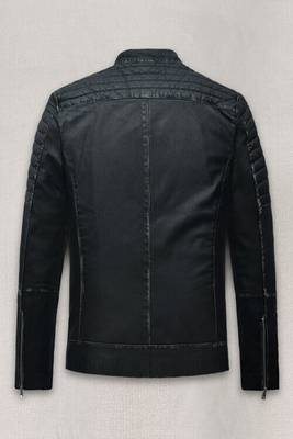 men's black lambskin cafe racer jacket band collar racer style timeless 2