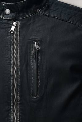 men's black lambskin cafe racer jacket band collar racer style timeless 3