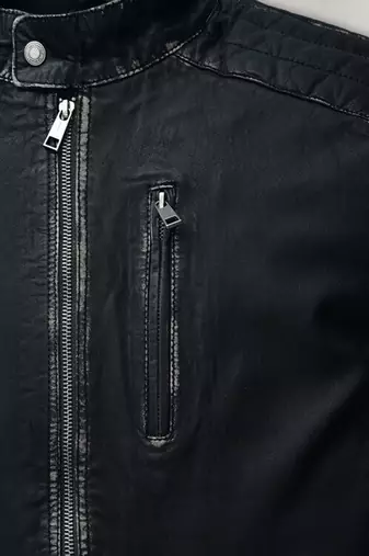 men's black lambskin cafe racer jacket band collar racer style timeless