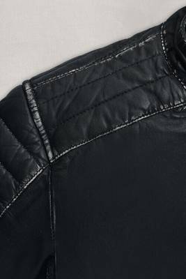 men's black lambskin cafe racer jacket band collar racer style timeless 4