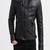 Mens genuine classic black stylish zip pure lambskin leather biker jacket