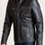 Mens genuine classic black stylish zip 2 pocket pure lambskin leather biker jacket