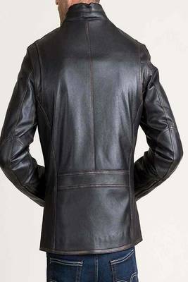men's black lambskin leather biker jacket classic moto zip style stylish high quality 3