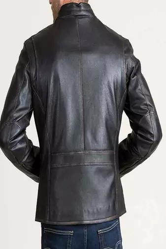 men's black lambskin leather biker jacket classic moto zip style stylish high quality