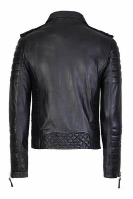 men's black lambskin leather biker jacket premium quilted design unique 2