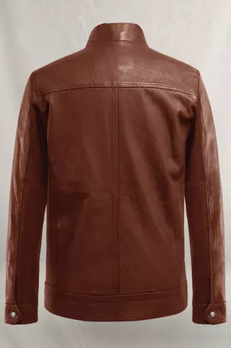 men's brown lambskin leather biker jacket classic moto zip style premium timeless