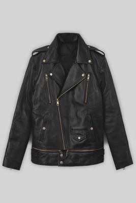 men's black lambskin leather biker jacket classic moto zip style stylish fine 1
