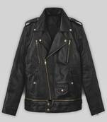 men's black lambskin leather biker jacket classic moto zip style stylish fine