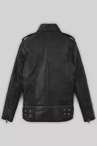 men's black lambskin leather biker jacket classic moto zip style stylish fine