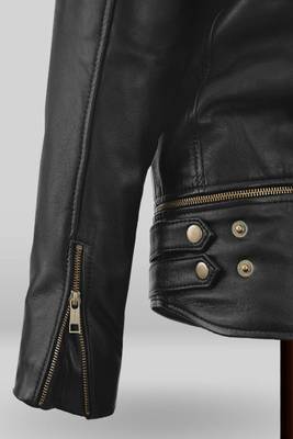 men's black lambskin leather biker jacket classic moto zip style stylish fine 3