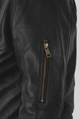 men's black lambskin leather biker jacket classic moto zip style stylish fine 4