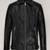 Mens genuine classic black stylish zipper moto jacket pure lambskin leather