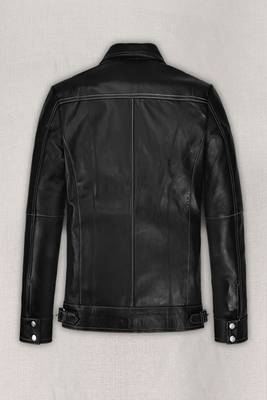 men's black lambskin leather biker jacket classic zip up style classic 2