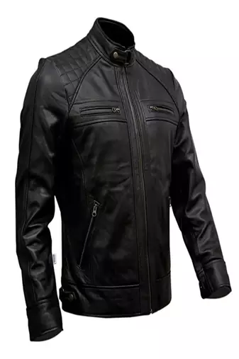men's black lambskin leather biker jacket premium quilted design special