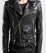 men's black lambskin leather biker jacket classic moto zip style stylish pro
