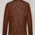 Mens genuine tan brown military 65 leather jacket  pure lambskin