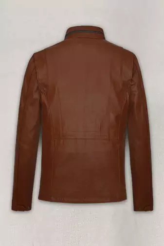 men's brown lambskin leather jacket classic zip up style advanced