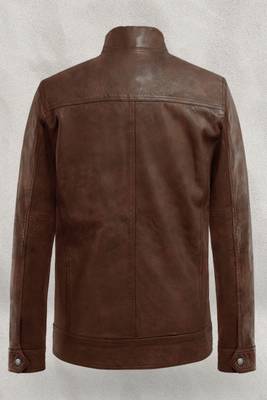 men's brown lambskin leather biker jacket classic moto zip style premium distinctive 2