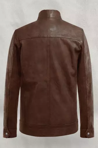 men's brown lambskin leather biker jacket classic moto zip style premium distinctive