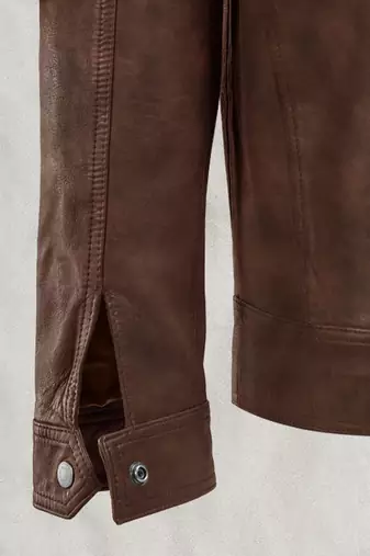 men's brown lambskin leather biker jacket classic moto zip style premium distinctive