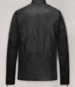 Mens genuine classic thick black rafael nadal look biker leather jacket pure lambskin