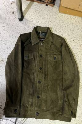 men's green suede leather biker jacket classic moto zip style 2