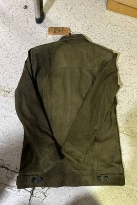 men's green suede leather biker jacket classic moto zip style 4