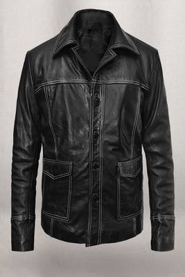 men's black lambskin leather biker jacket classic moto zip style stylish advanced 1