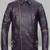 Mens genuine soft  thunderstorm purple color genuine lambskin leather jacket chain style