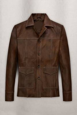 men's brown lambskin leather biker jacket classic moto zip style premium deluxe 1