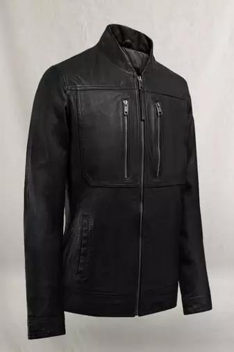 men's black lambskin leather biker jacket classic moto zip style stylish featured