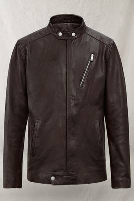 men's brown lambskin leather biker jacket classic moto zip style premium elite 1